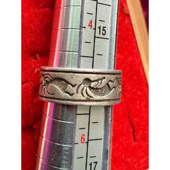 Vintage Native American Sterling Kokopelli Ring Size 5 - Picture 5 of 7